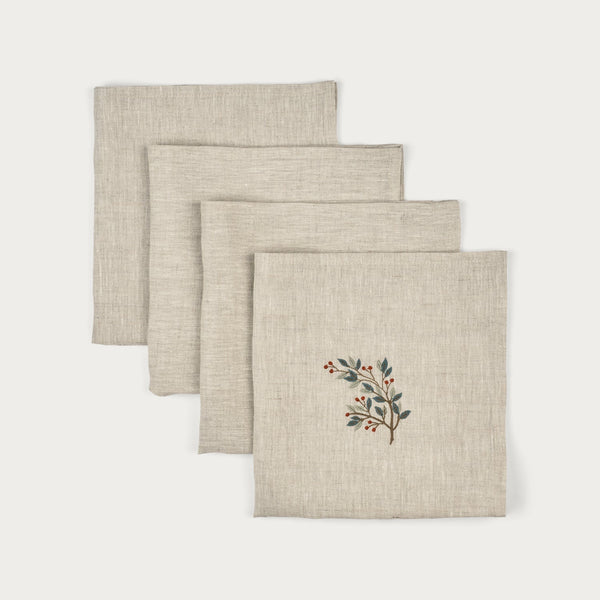 Neptune Accessories_Tabletop_Table linens default Festive Spring Embroidered Napkins, Set of 4