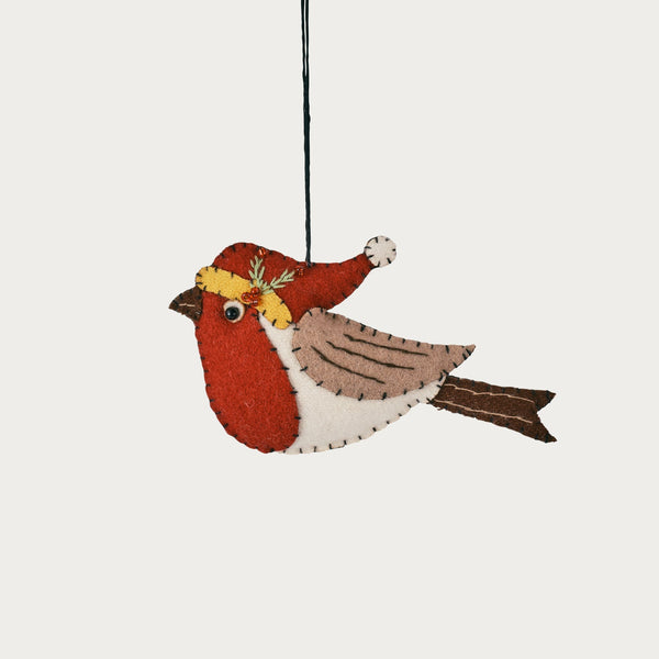 Neptune Seasonal_Christmas_Christmas tree decorations default Haydon Felt Robin Bauble Hanging Decoration