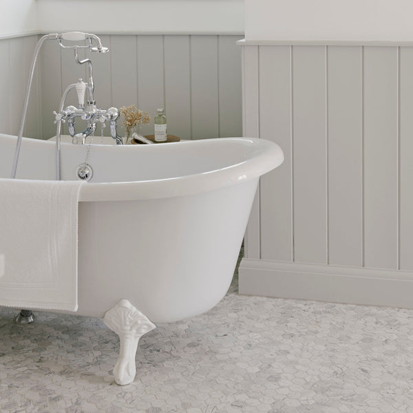 Neptune Wall & Floor Covering Kennet Carrara Marble Hexagon Tiles