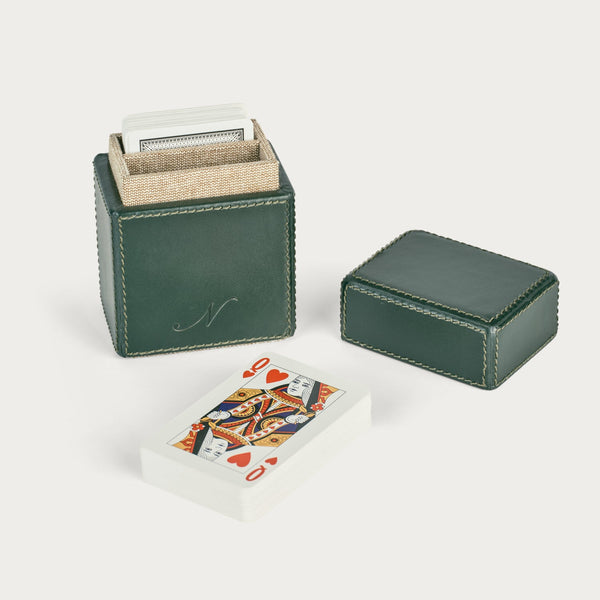 Neptune Accessories_Living accessories_Stationery & books default Neptune Leather Playing Cards Box, Constable Green