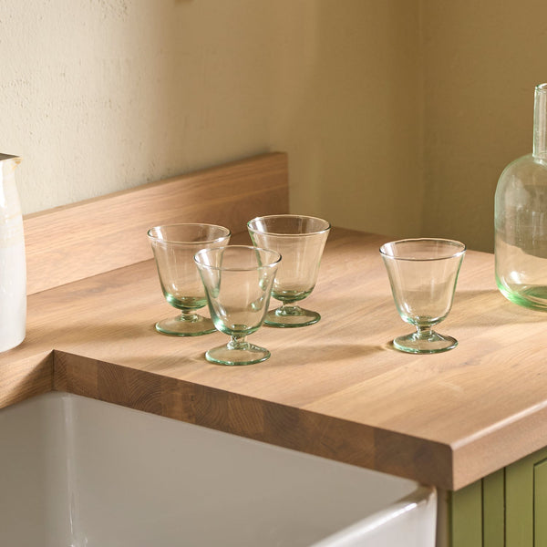 Neptune Glassware Primrose Green Bistro Glass, Set of 4