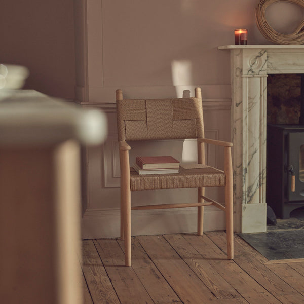 Neptune Furniture_Living &amp; dining furniture_Dining &amp; bar stools default Renewed Tilbury Oak &amp; Rattan Carver Chair