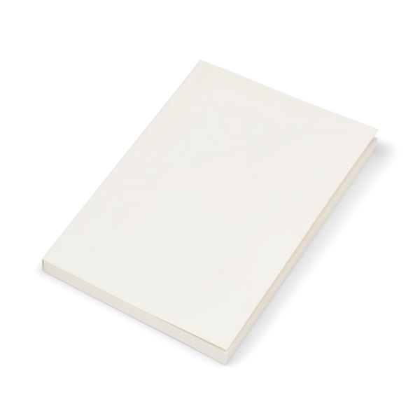 A stack of off-white, cream-colored sheets or pads shown at an angle on a clean white background.