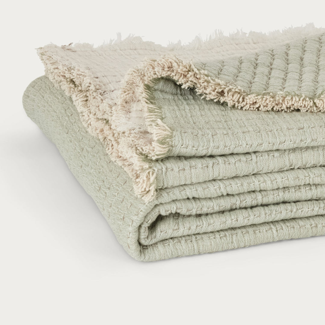 Teal Ruffle Throw Riley Teal Throw, 220x260cm – Neptune