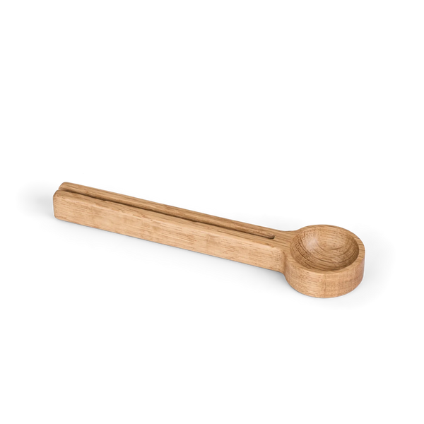 Orford wooden coffee scoop against white background