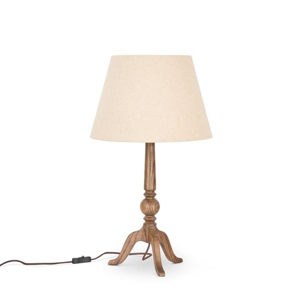Thornbury darkened oak table lamp on white background