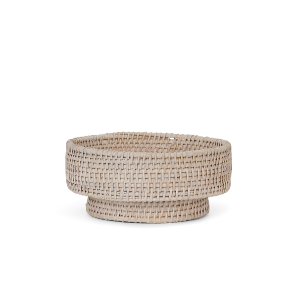 Tiverton rattan bowl on white background