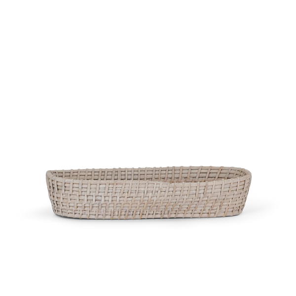 Tiverton rattan bread basket on white background