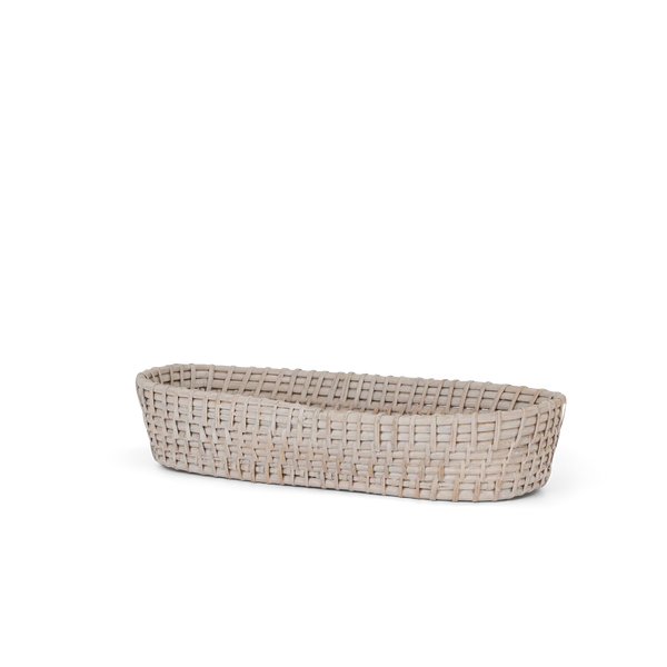 Tiverton rattan bread basket on white background