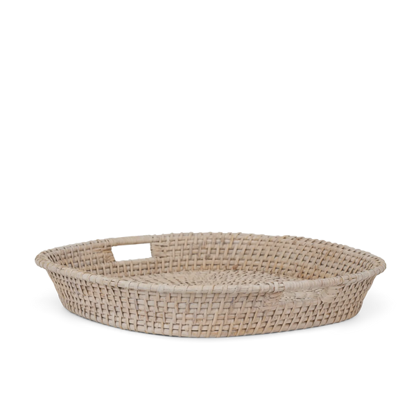 Tiverton rattan square tray on white background