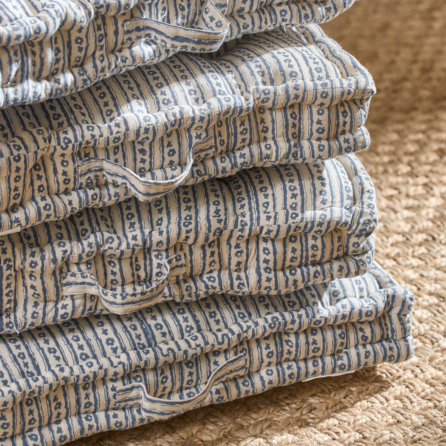 Neptune Cushions Florrie Woven Floor Cushion, Navy