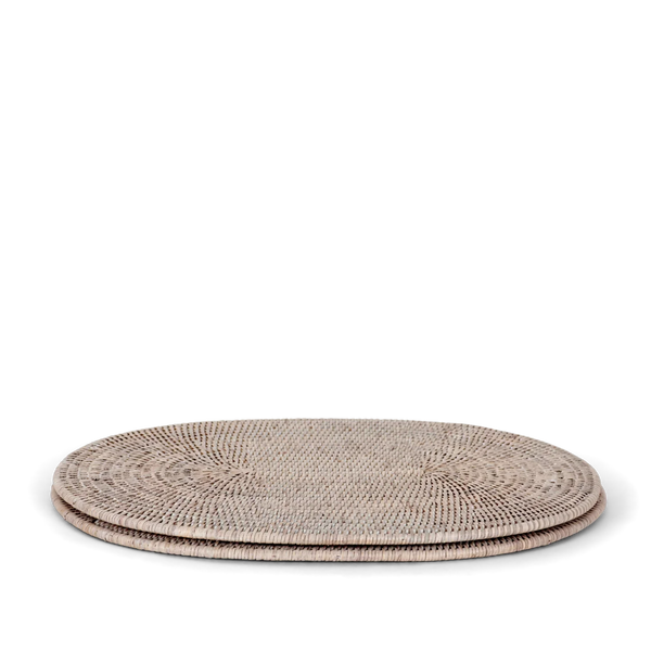 Neptune Accessories_Tabletop_Table linens default Ashcroft Medium Rattan Serving Mat, Set of 2