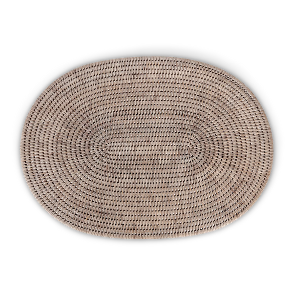 Neptune Accessories_Tabletop_Table linens default Ashcroft Medium Rattan Serving Mat, Set of 2