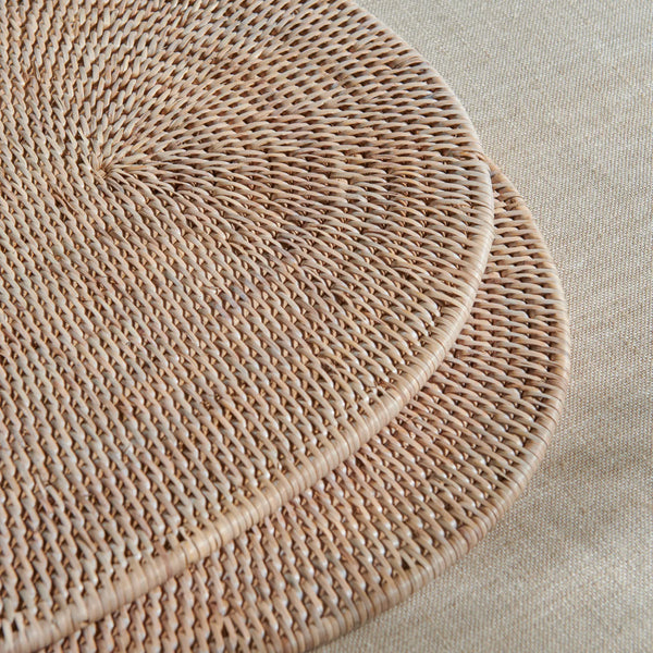 Neptune Accessories_Tabletop_Table linens default Ashcroft Medium Rattan Serving Mat, Set of 2