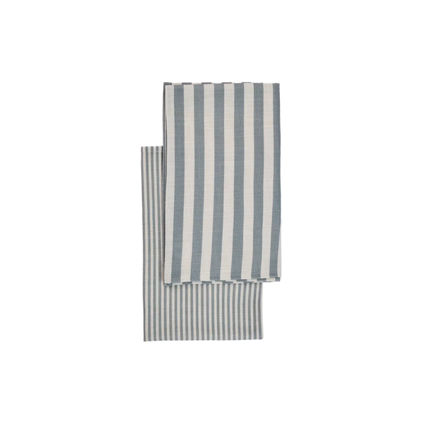 Neptune Accessories_Tabletop_Table linens default Aster Blue Striped Tea Towels, Set of 2