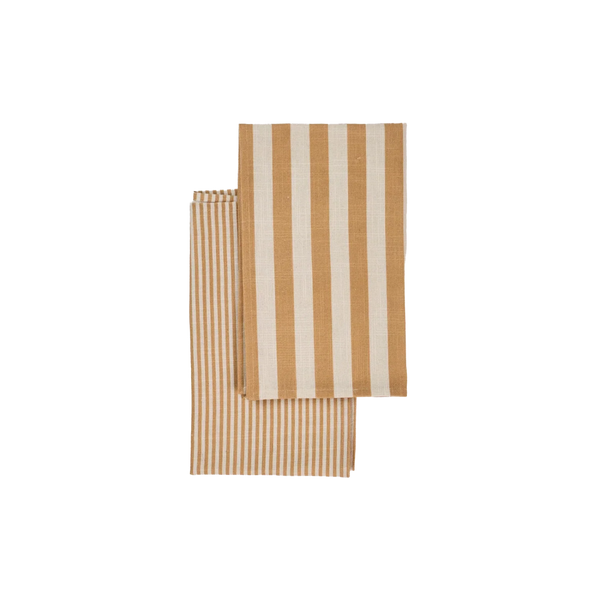 Neptune Accessories_Tabletop_Table linens default Aster Saffron Striped Tea Towels, Set of 2
