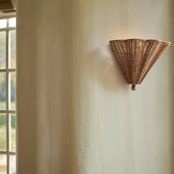 Neptune Accessories_Lighting_Wall lights default Athena Rattan Wall Uplighter