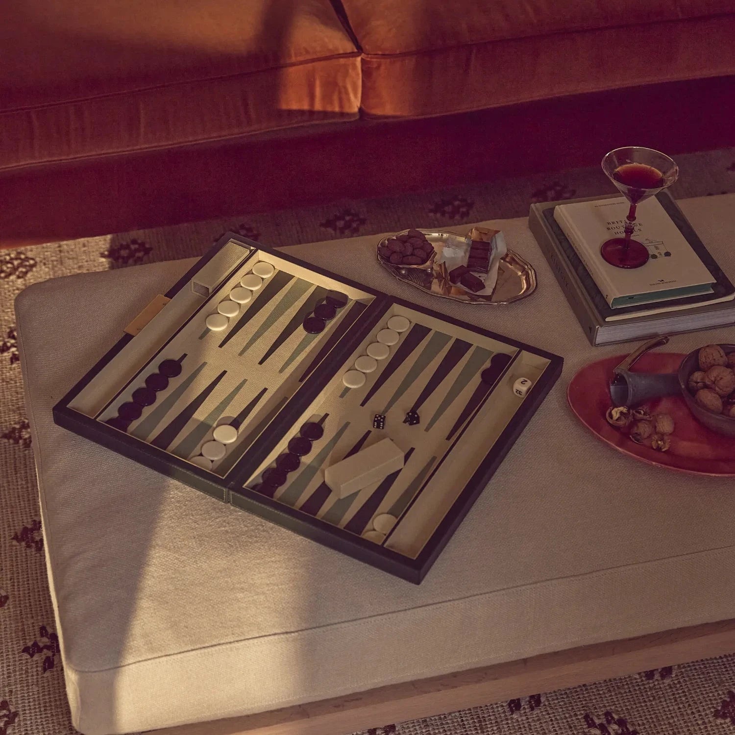 Neptune Accessories_Living accessories_Stationery & books default Neptune Leather Backgammon Set, Constable Green