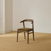 Borough Darkened Oak Dining Chair, Cotton Velvet Olive