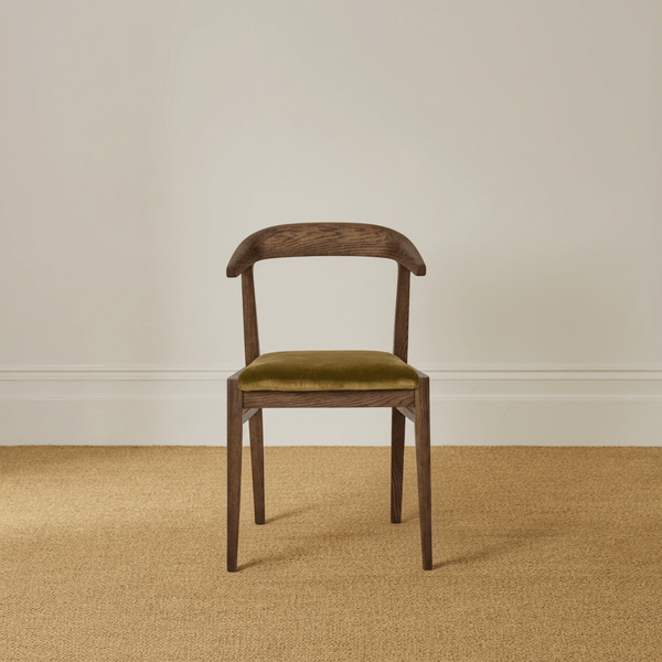 Neptune Furniture_Living & dining furniture_Dining & bar stools default Borough Darkened Oak Dining Chair, Cotton Velvet Olive