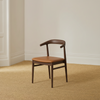 Borough Darkened Oak Dining Chair, Tan Leather