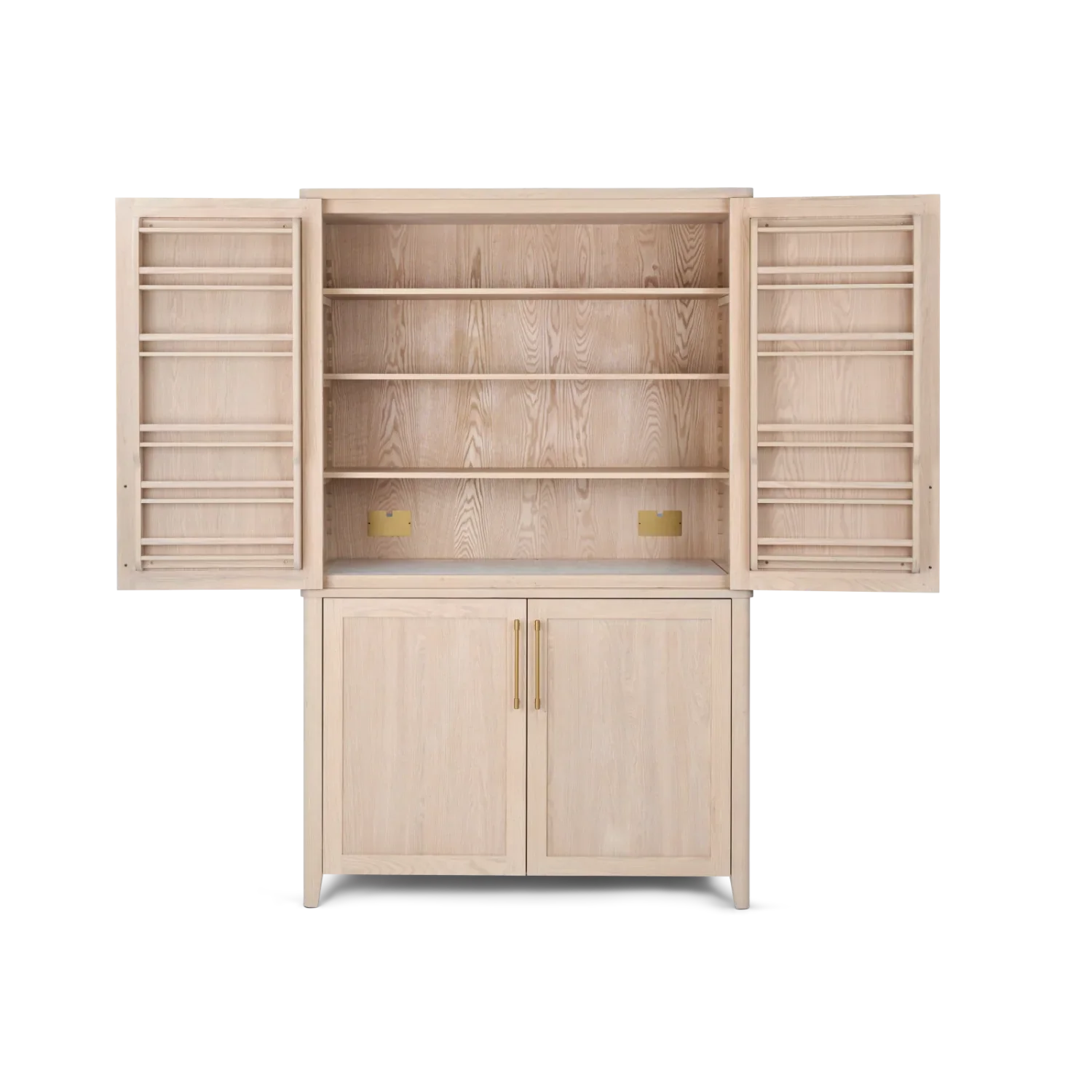 Neptune Kitchen_Kitchen furniture_Kitchen free standing default Borough Freestanding Oak Double Kitchen Larder with Marble insert