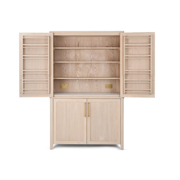 Neptune Kitchen_Kitchen furniture_Kitchen free standing default Borough Freestanding Oak Double Kitchen Larder with Marble insert