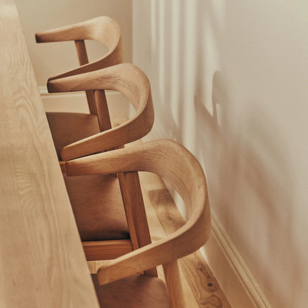 Neptune Furniture_Living & dining furniture_Dining & bar stools default Borough Oak Dining Chair, Tan Leather
