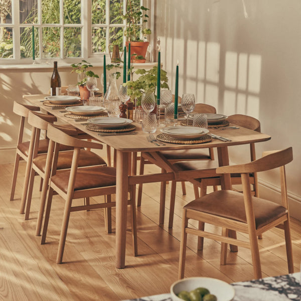 Neptune Furniture_Living & dining furniture_Dining & bar stools default Borough Oak Dining Chair, Tan Leather