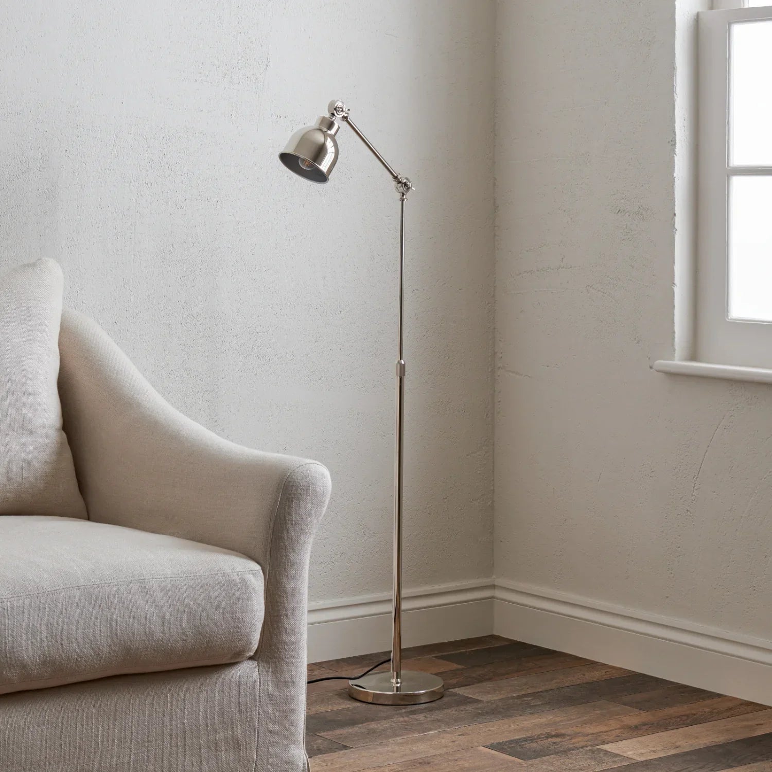 Neptune Accessories_Lighting_Floor lamps default Brompton Nickel Reading Floor Lamp