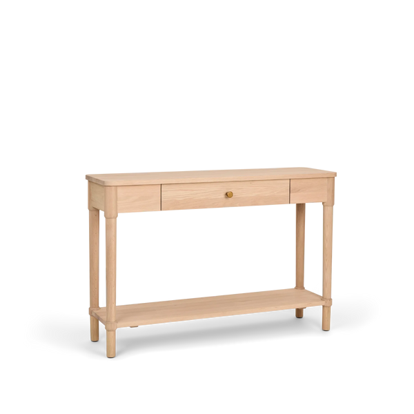 Bruton Oak Console Table with Drawer