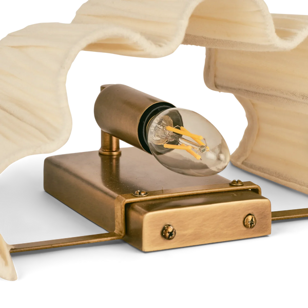 Neptune Accessories_Lighting_Wall lights default Cecile Gathered Linen Wall Uplighter