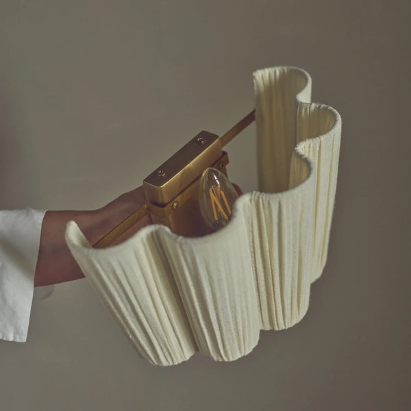 Neptune Accessories_Lighting_Wall lights default Cecile Gathered Linen Wall Uplighter