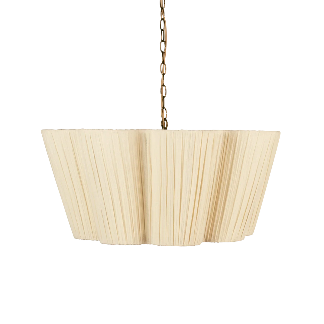 Cecile Large Gathered Linen Pendant Light β Neptune