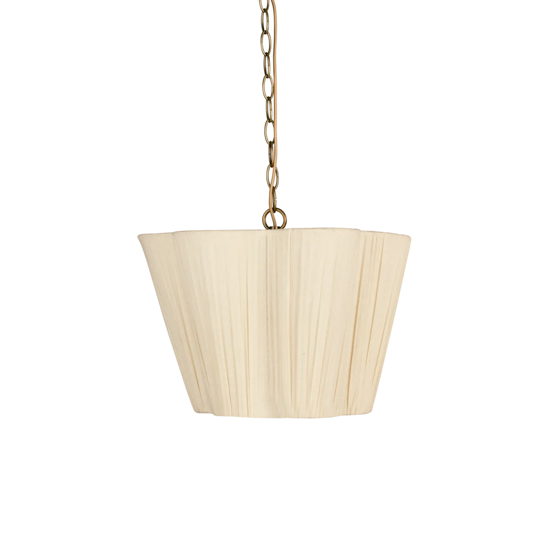 Cecile Small Gathered Linen Pendant Light – Neptune