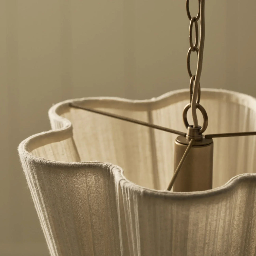 Cecile Small Gathered Linen Pendant Light – Neptune