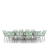 Neptune Seasonal_Garden_Outdoor sofas and relaxed chairs default Cheltenham 10 Seater Metal Garden Dining Set with Granite Top, Green Stripe