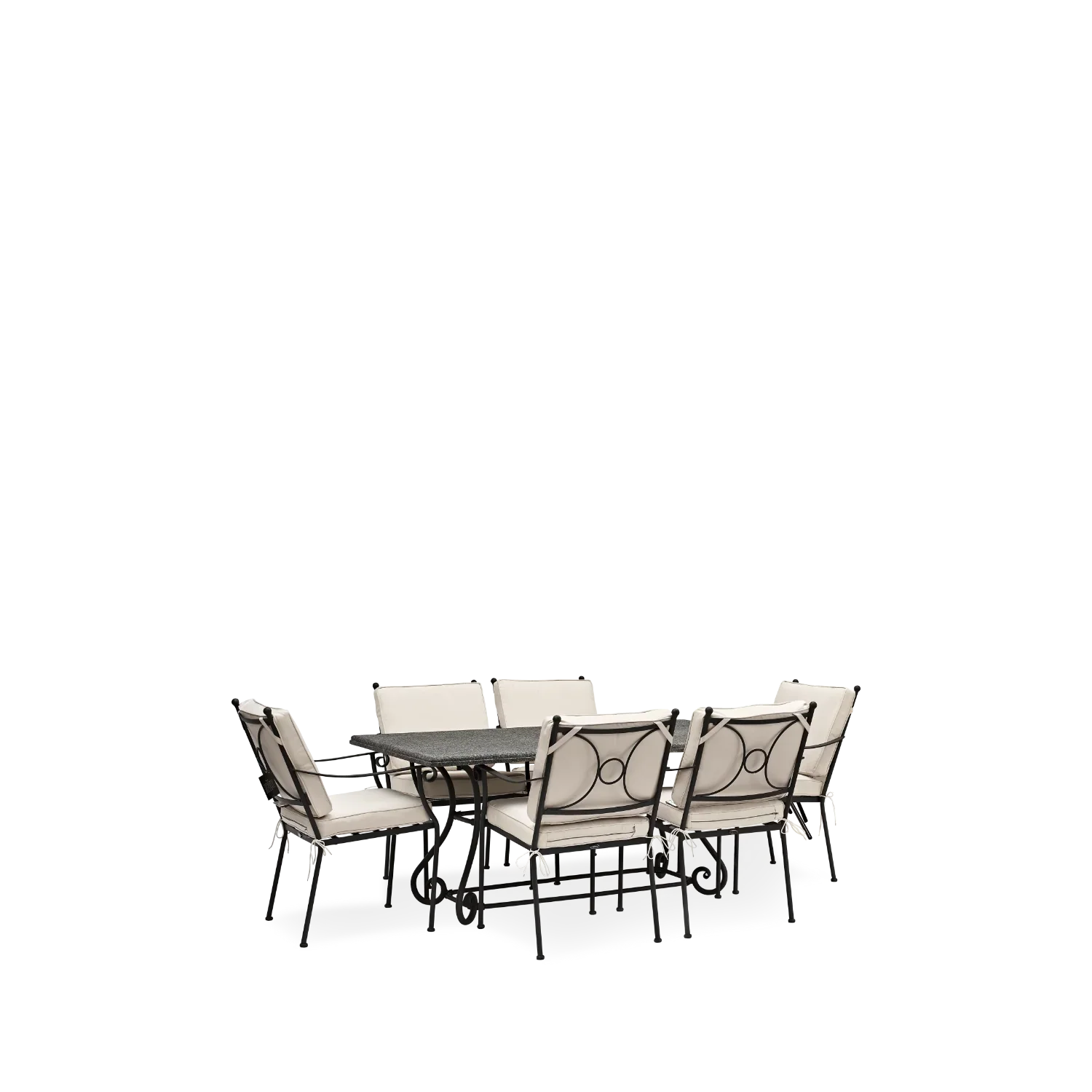 Neptune Seasonal_Garden_Outdoor sofas and relaxed chairs default Cheltenham 6 Seater Metal Garden Dining Set with Granite Top, Natural