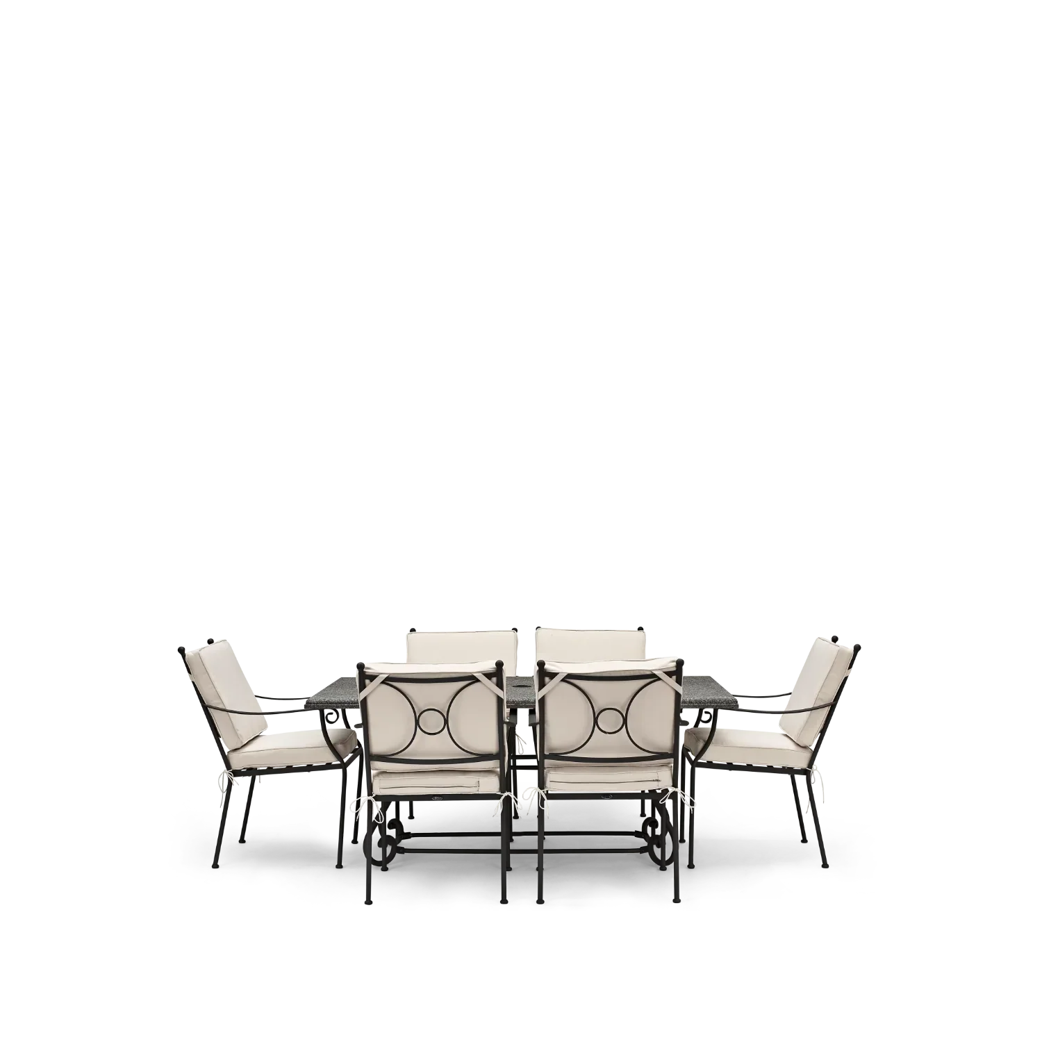 Neptune Seasonal_Garden_Outdoor sofas and relaxed chairs default Cheltenham 6 Seater Metal Garden Dining Set with Granite Top, Natural