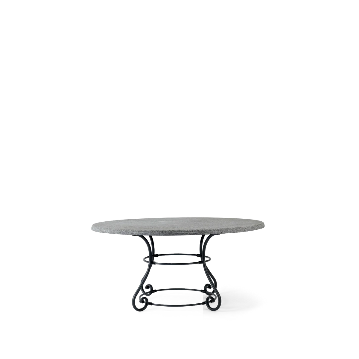 Cheltenham 6 Seater Round Metal Garden Dining Table Granite Top