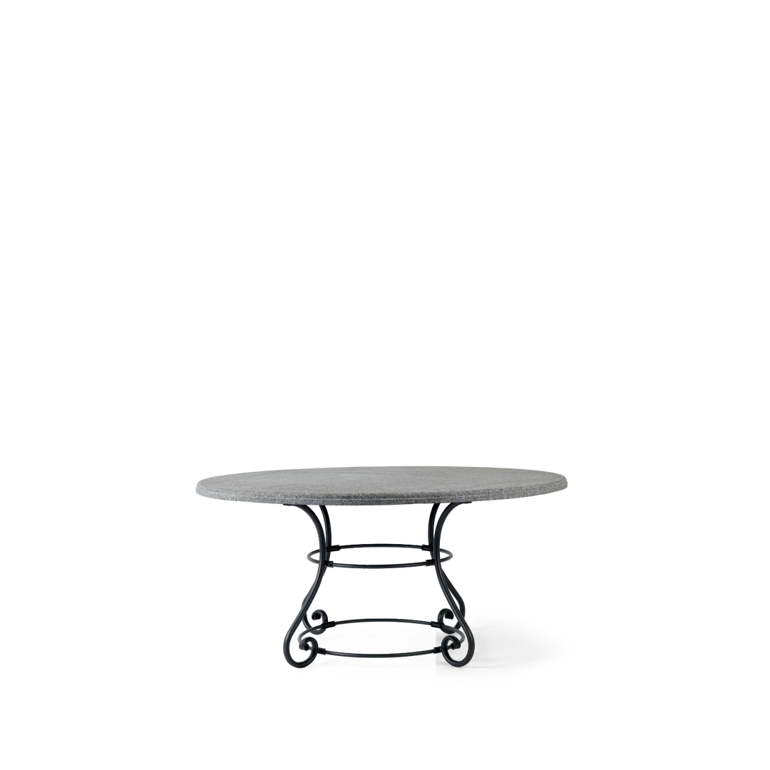 Table Granite Ronde Boscombe 6 Seater Round Metal Garden Dining Table with Granite Top ...