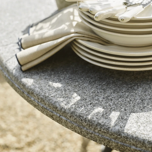 Neptune Seasonal_Garden_Outdoor dining tables default Cheltenham 6 Seater Round Metal Garden Carver Dining Set with Granite Top