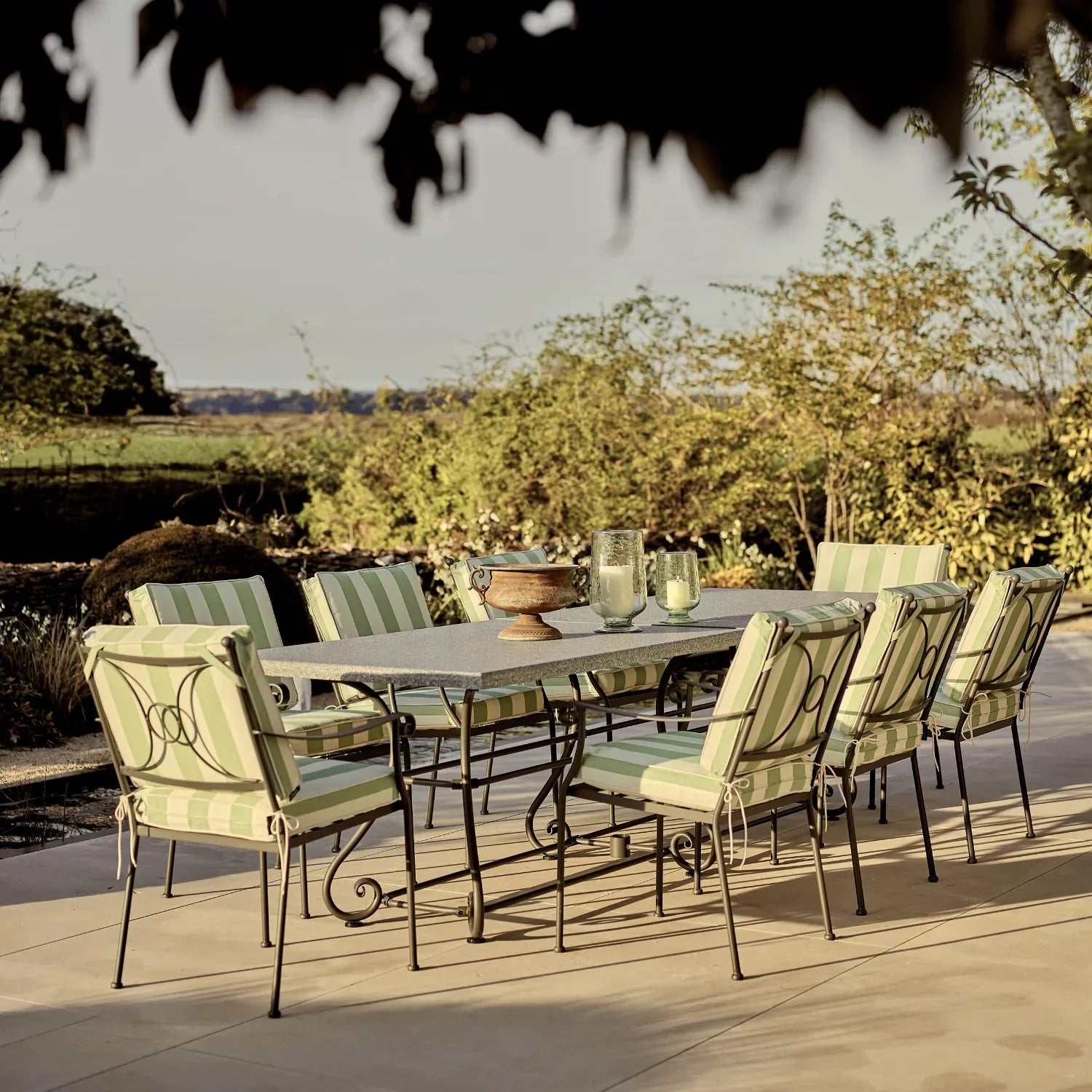 Neptune Seasonal_Garden_Outdoor dining tables default Cheltenham 8 Seater Metal Garden Dining Table with Granite Top