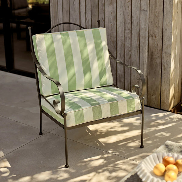 Neptune Seasonal_Garden_Outdoor sofas and relaxed chairs Green Stripe Cheltenham Metal Garden Armchair