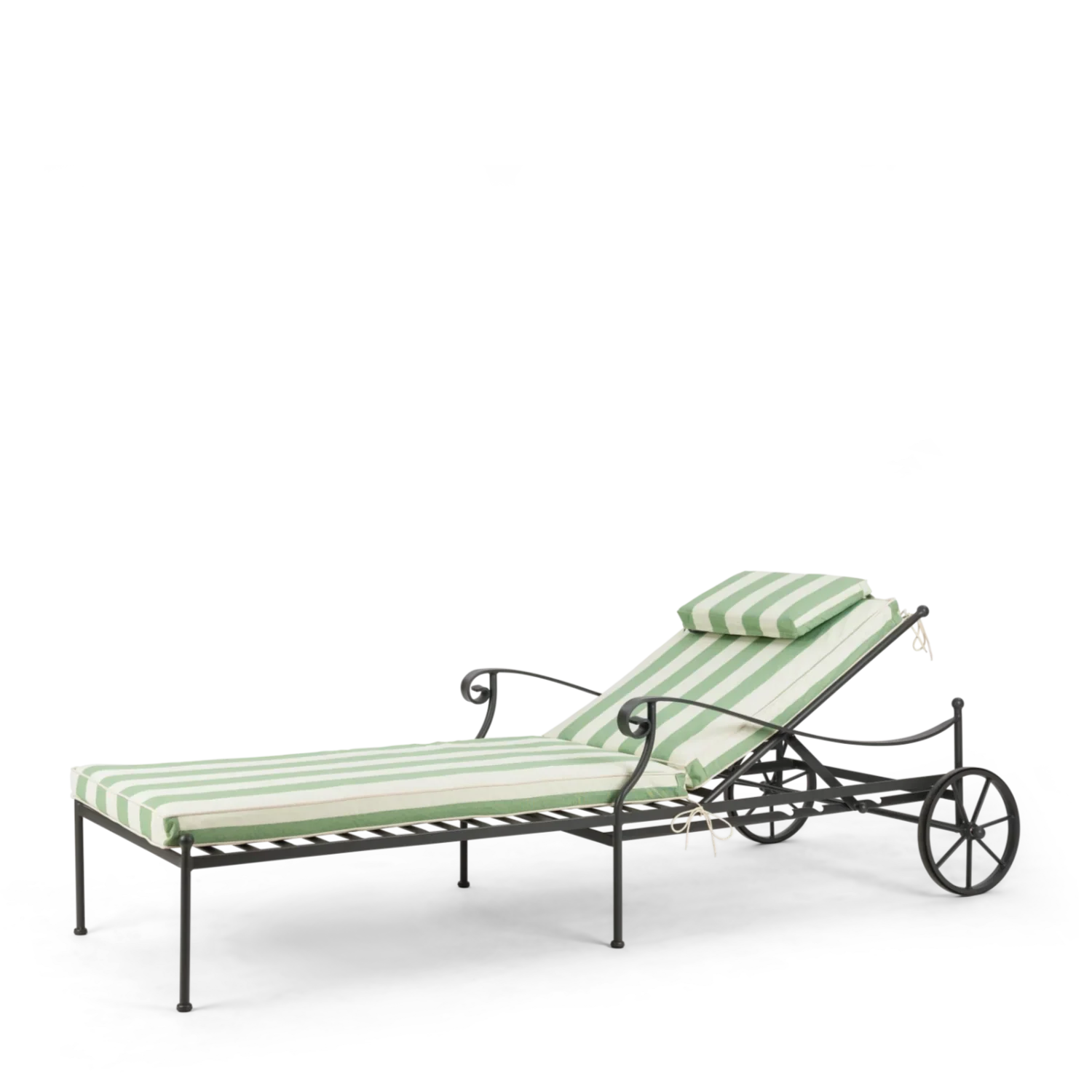 Neptune Seasonal_Garden_Outdoor loungers default Cheltenham Metal Sun Lounger, Green Stripe