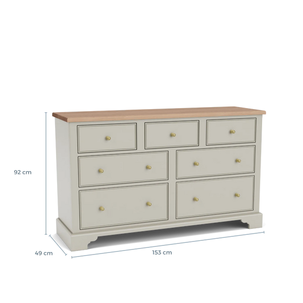 Chichester Wide Chest of Drawers, Shingle