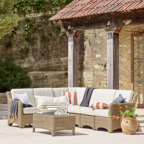 Neptune Seasonal_Garden_Outdoor sofas and relaxed chairs default Compton 6 Seater Modular Wicker Garden Corner Sofa Set with Coffee Table