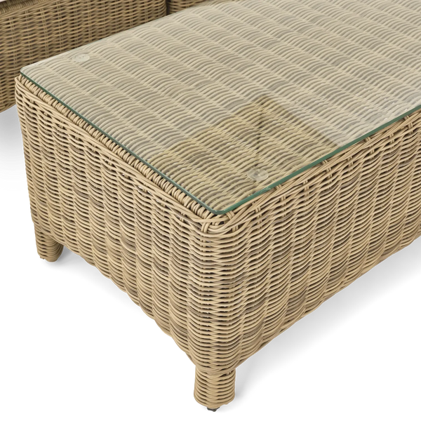 Neptune Seasonal_Garden_Outdoor coffee and side table default Compton 6 Seater Modular Wicker Garden Corner Sofa Set with Coffee Table & Parasol