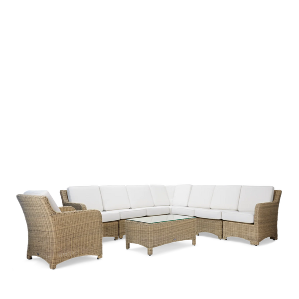 Neptune Seasonal_Garden_Outdoor sofas and relaxed chairs default Compton 8 Seater Modular Wicker Garden Corner Sofa Set with Coffee Table