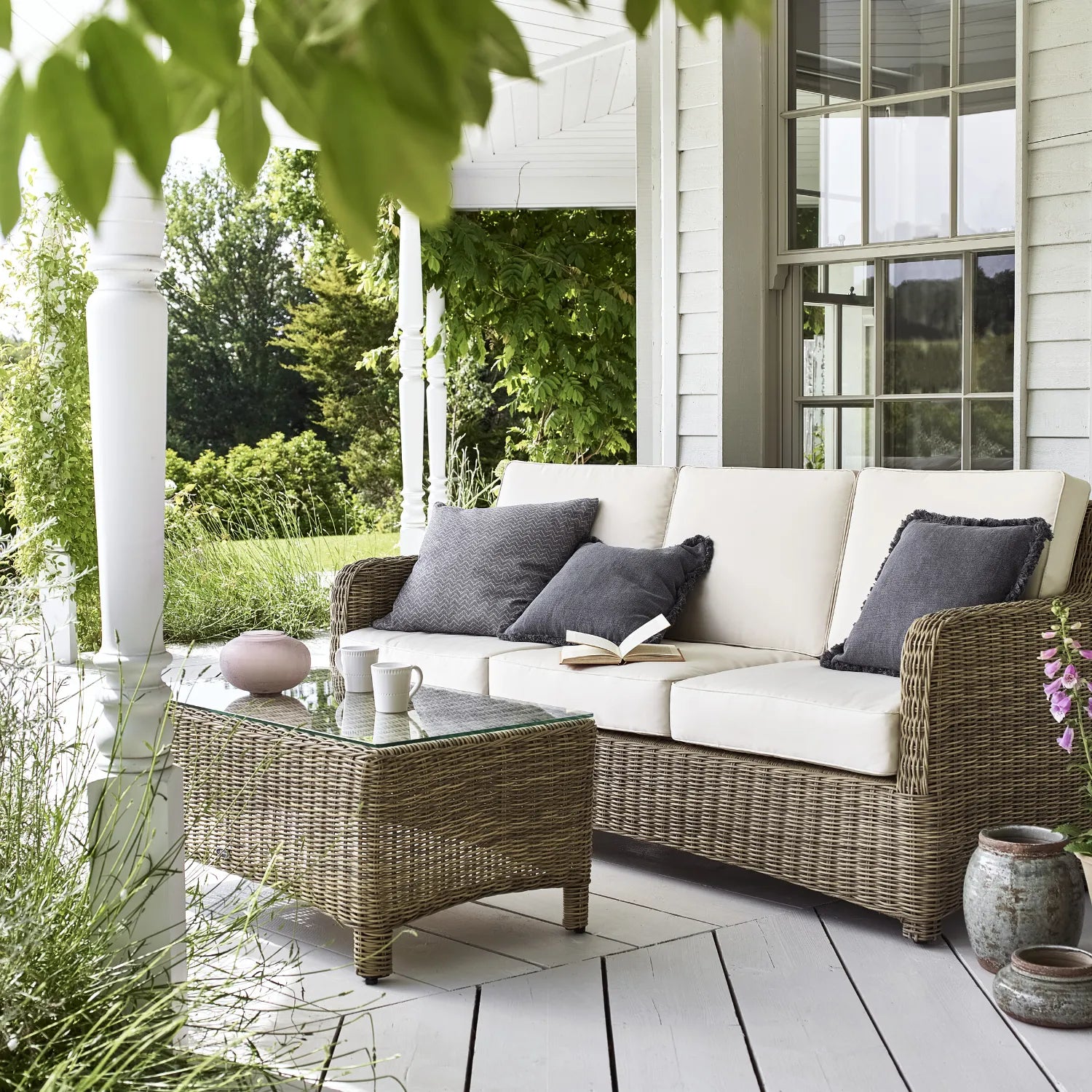 Neptune Seasonal_Garden_Outdoor coffee and side table default Compton Wicker Garden Coffee Table